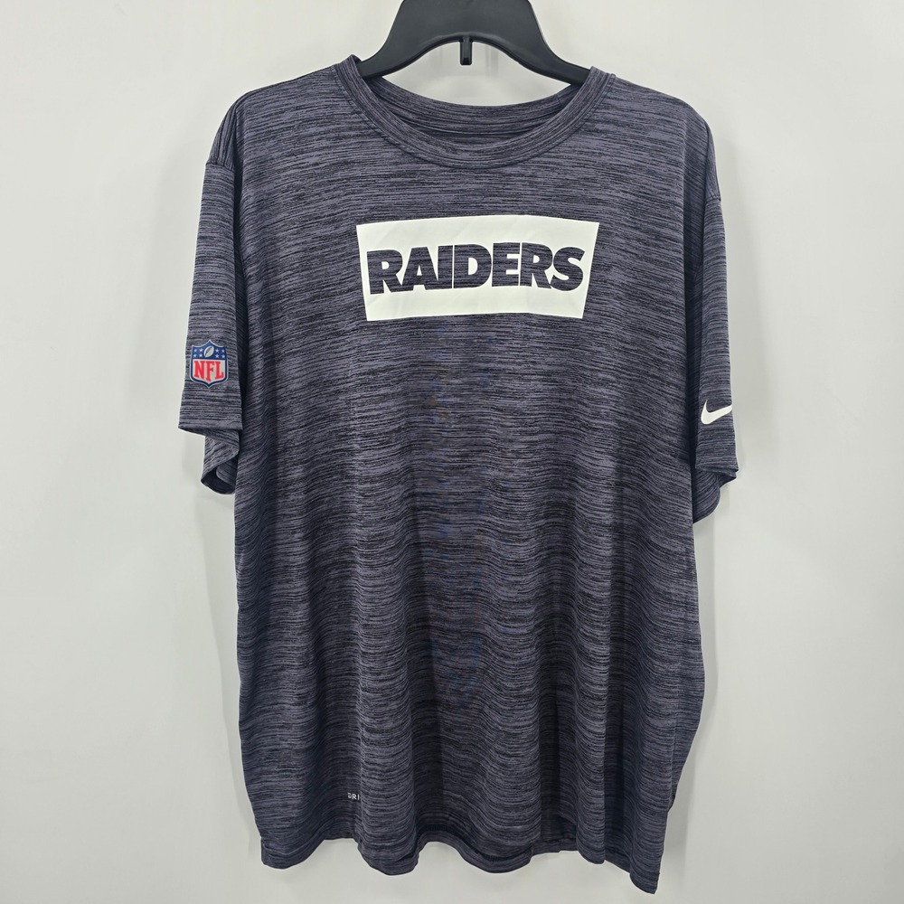 Nike Raiders NFL Mens Dri-FIT Space Dye Performance T-Shirt Grey XL
